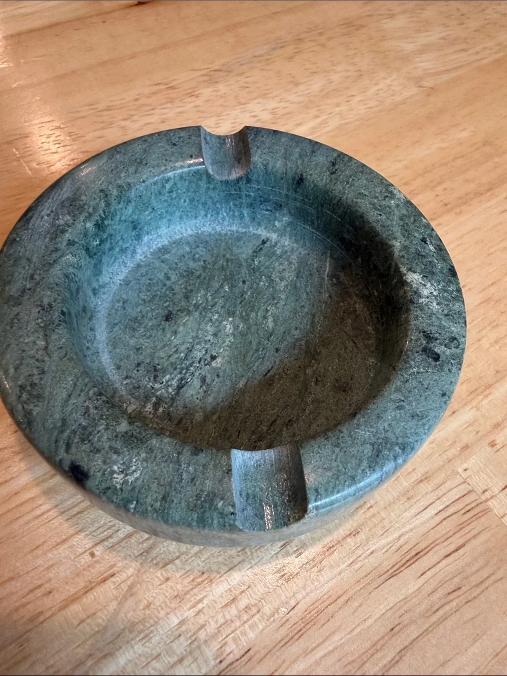 Pier 1 One Vintage Green Marble 3”Solid Ashtray